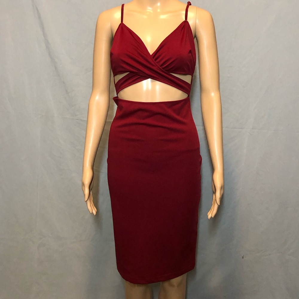Burgundy Pencil Dress